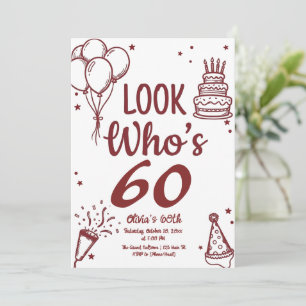 Look Who's 60 Invite! Modern Photo 60th Birthday Invitation