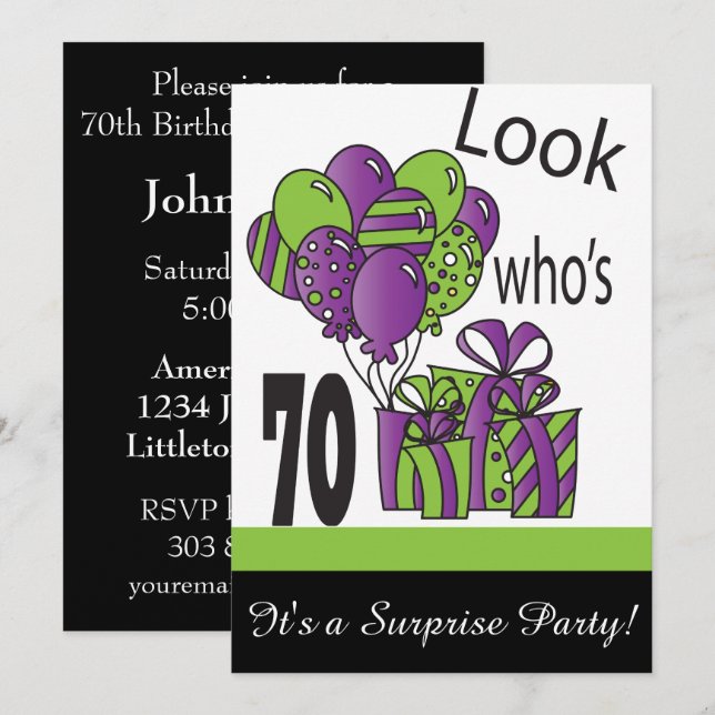 Look Who's 70 | 70th Birthday Invitation (Front/Back)