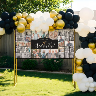 Look Who's 70 Happy Birthday Photo Collage Party  Banner