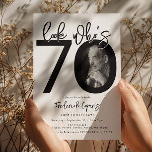 Look who's 70   Photo 70th Birthday Invitation