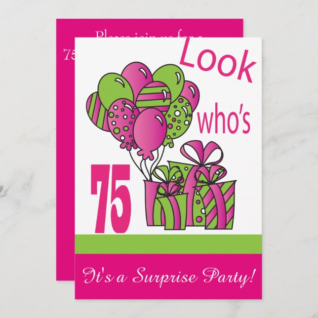 Look Who's 75 | 75th Birthday Invitation (Front/Back)