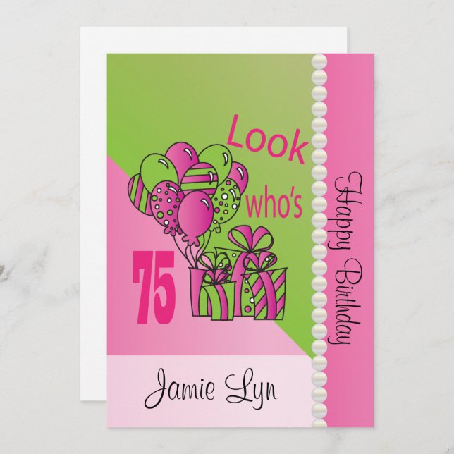 Look Who's 75 | 75th Birthday Invitation (Front/Back)