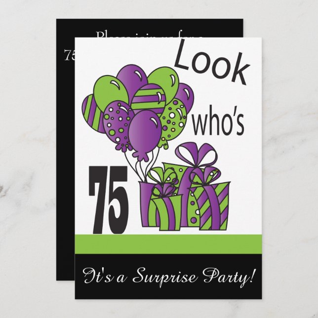 Look Who's 75 | 75th Birthday Invitation (Front/Back)