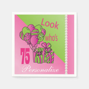 Look Who's 75 75th Birthday Napkin