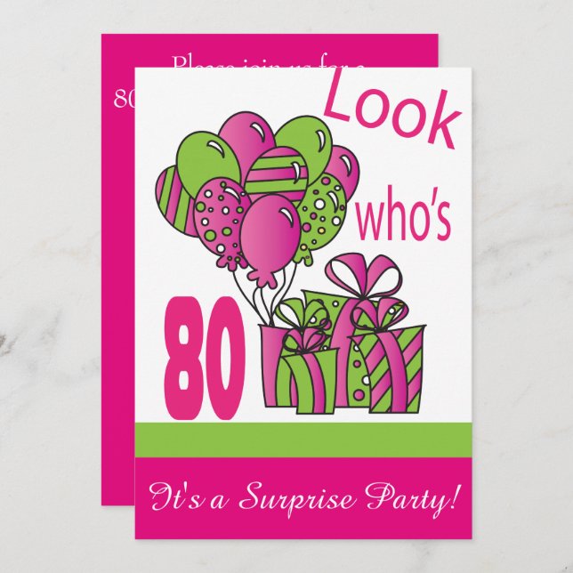 Look Who's 80 | 80th Birthday Invitation (Front/Back)