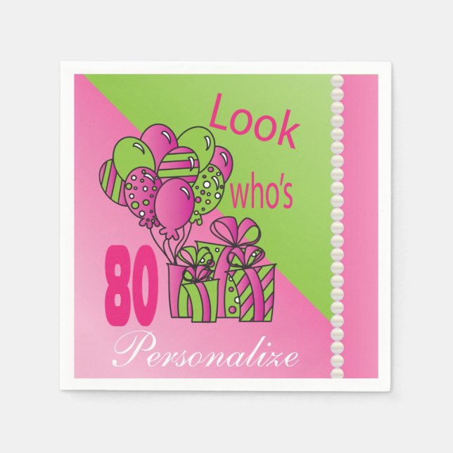 Look Who's 80 | 80th Birthday Napkin (Front)