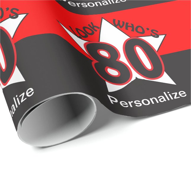 Look Who's 80 | 80th Birthday Wrapping Paper (Roll Corner)