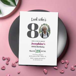 Look who's 80! Birthday Party Photo Invitation