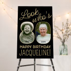 Look Who's 80 Black & Gold 2 Photo Birthday Party