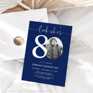 Look Who's 80   Navy 80th Birthday Invite