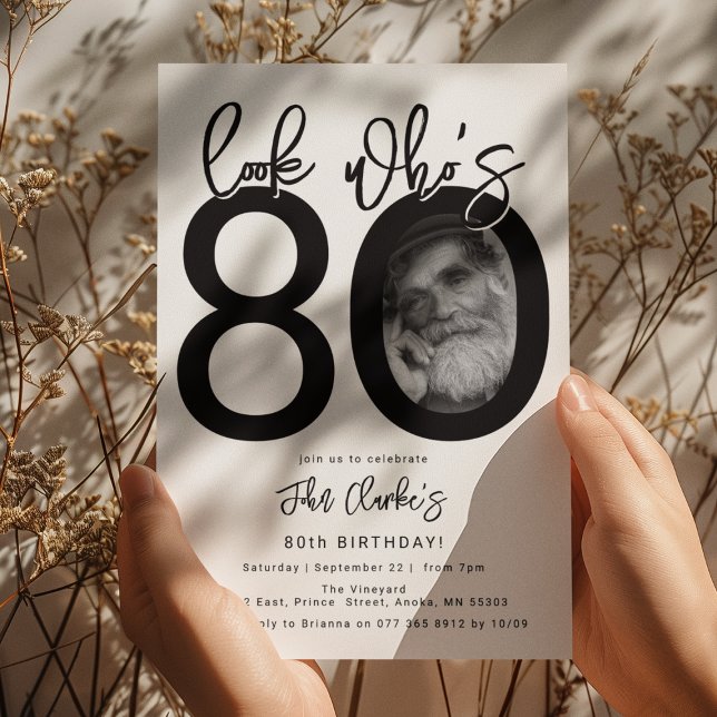 Look who's 80 | Photo 80th Birthday Invitation (Creator Uploaded)