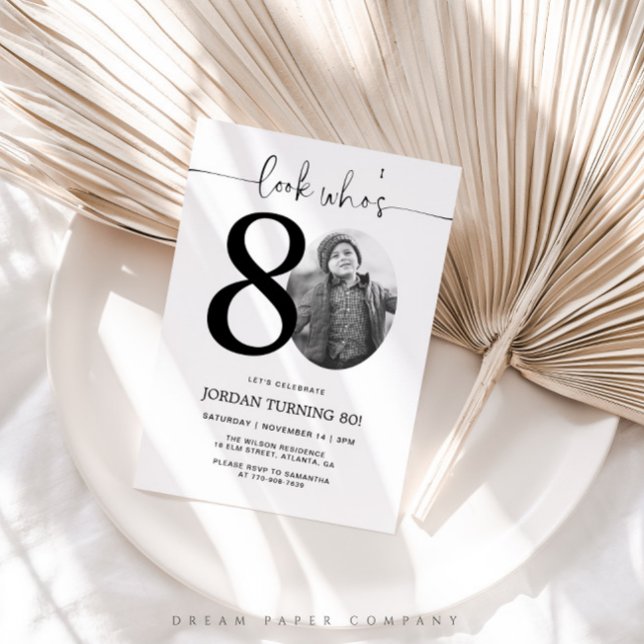 Look Who's 80 | Photo 80th Birthday Invite (Creator Uploaded)