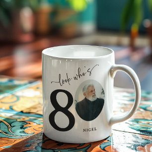 'Look Who's 80' Stylish 80th Birthday Coffee Mug