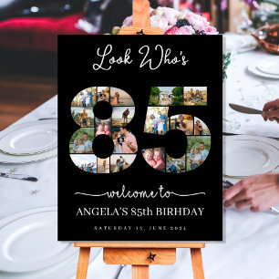 look who's 85 Customizable Photo Collage sign