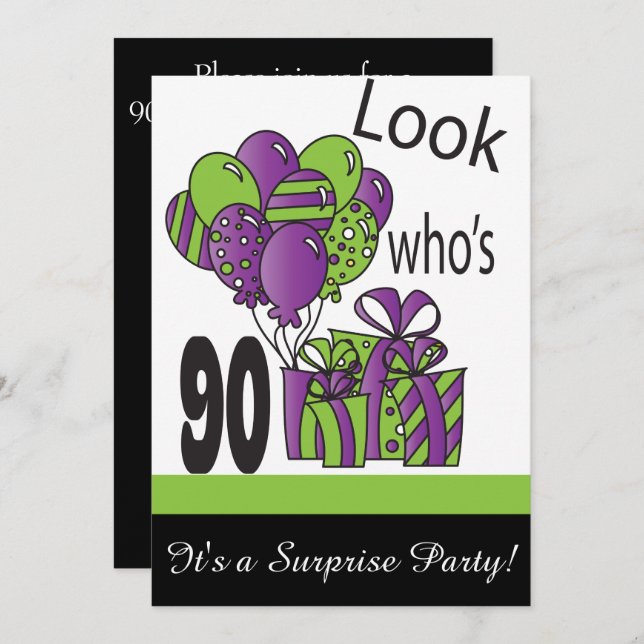 Look Who's 90 | 90th Birthday Invitation (Front/Back)