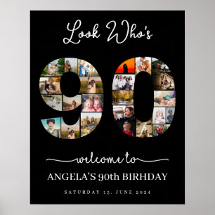 look who's 90 Customizable Photo Collage sign