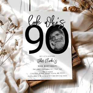 Look who's 90   Photo 90th Birthday Invitation