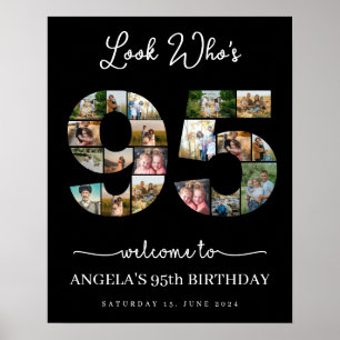 look who's 95 Customizable Photo Collage sign