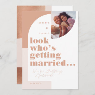 Look Who's Getting Married Geometric Blush Photo Save The Date