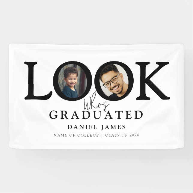 Look Who's Graduated Photo Graduation Party Banner (Horizontal)