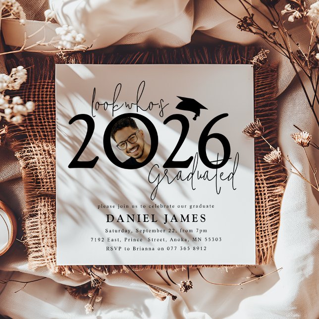 Look who's Graduated Photo Graduation Party Invitation (Creator Uploaded)
