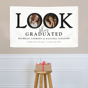 Look who's Graduated Photo Joint Graduation Party Banner