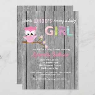 Look Who's Having A Baby Girl Baby Shower Card