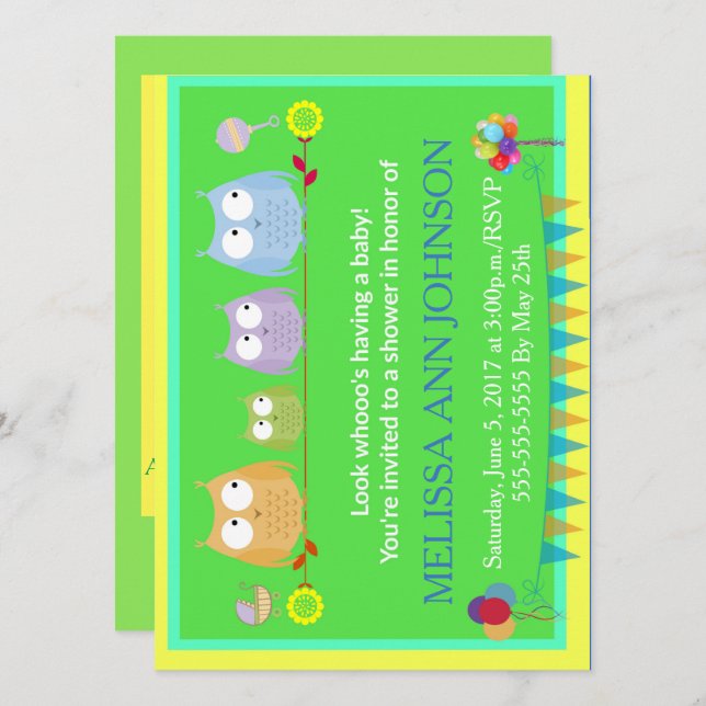 Look Who's Having A Baby! Invitation (Front/Back)