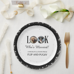 Look Who's Married Dog or Pets Photo Paper Plate