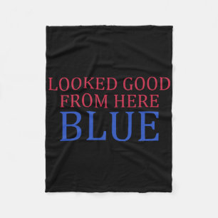 Looked Good From Here Blue Funny Softll Game Day  Fleece Blanket