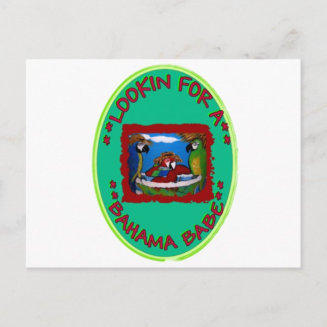 LOOKIN' FOR A BAHAMA BABE POSTCARD (Front)