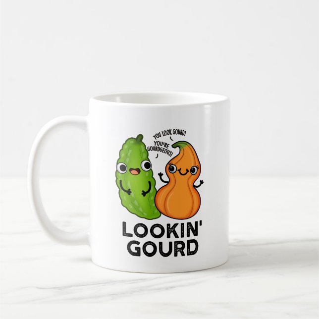 Lookin Gourd Funny Veggie Pun  Coffee Mug (Left)