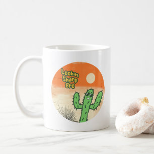 Lookin Sharp Bro Retro Vintage Desert Vibes Cactus Coffee Mug