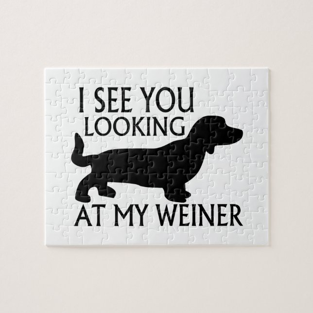 Looking At My Weiner Jigsaw Puzzle (Horizontal)