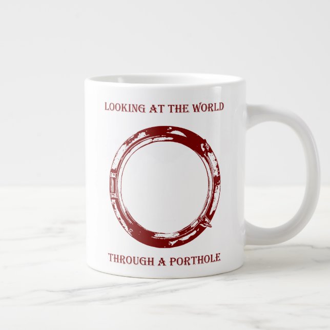 Looking at the World Through a Porthole 1 colour Large Coffee Mug (Right)