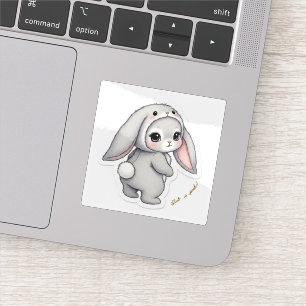 Looking Back Bunny - Adorable Fluffy Rabbit Kawaii