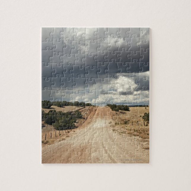 Looking down a  dirt country road in NM with Jigsaw Puzzle (Vertical)