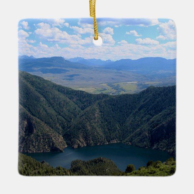 Looking Down At The Gunnison River Ceramic Ornament (Front)