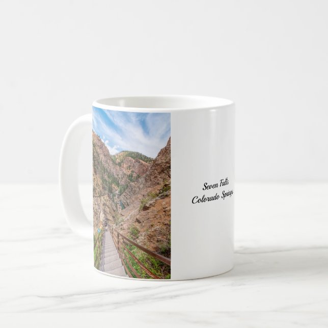 Looking Down Seven Falls Stairs Coffee Mug (Front Left)