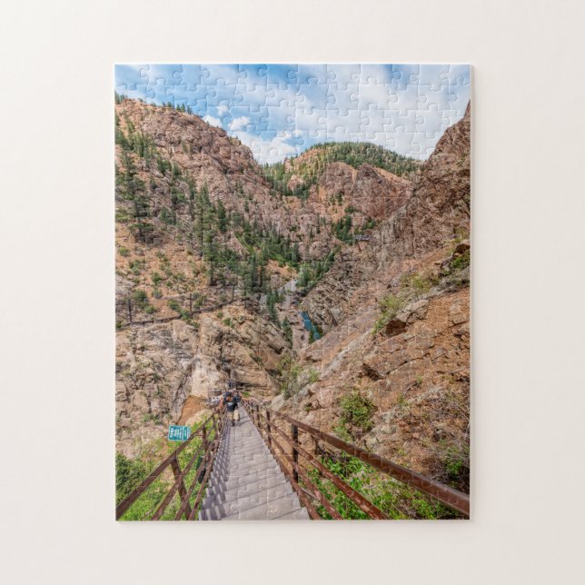 Looking Down Seven Falls Stairs Puzzle (Vertical)