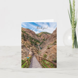 Looking Down Seven Falls Stairs Thank you Card
