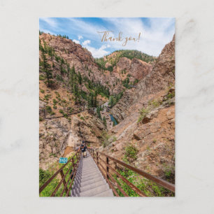 Looking Down Seven Falls Stairs Thank You Postcard