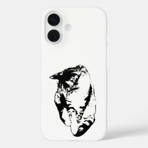 Looking Down Tabby Cat Monochrome Case