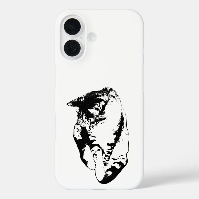 Looking Down Tabby Cat Monochrome Case (Back)