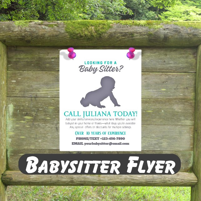 Looking for a Baby Sitter Business Baby Flyer (Creator Uploaded)