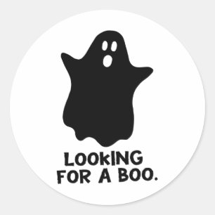 Looking For A Boo Ghost Ghoul Funny Halloween Cost Classic Round Sticker