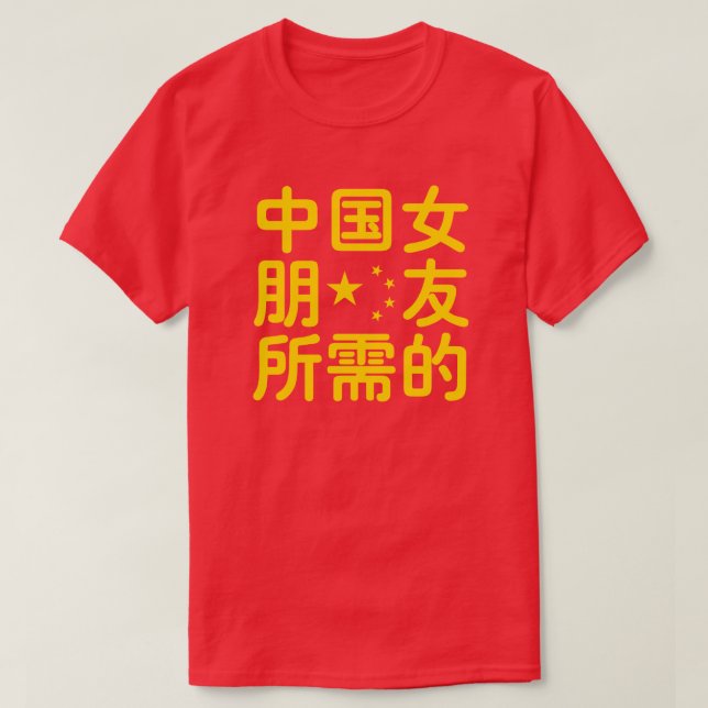 Looking for a Chinese Girlfriend ~ Hanzi Language T-Shirt (Design Front)