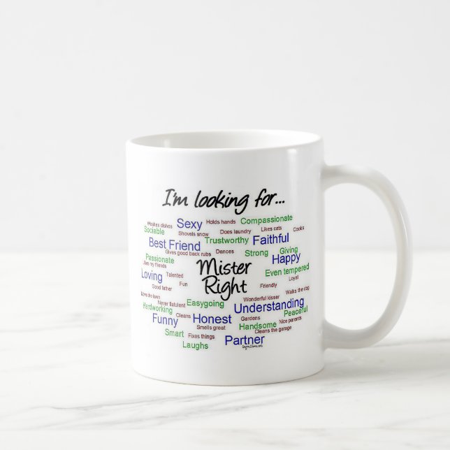 Looking for Mr. Right Coffee Mug (Right)