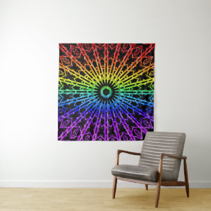 Looking Glass Mandala 2 ( Rainbow 2 ) Tapestry