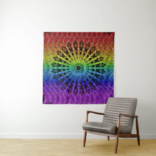 Looking Glass Mandala ( Rainbow 2 ) Tapestry